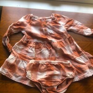 Carters plaid flannel babydoll dress and bloomers